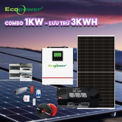 Hệ thống  điện năng lượng mặt trời hoà lưới 1KWP - lưu trữ 3KWH
