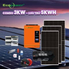 Hệ thống  điện năng lượng mặt trời hoà lưới 3KWP - lưu trữ 5KWH