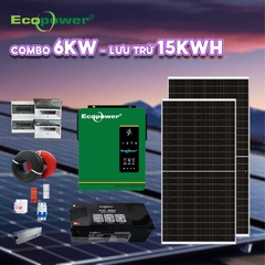 Hệ thống điện năng lượng mặt trời hoà lưới 6KWP - lưu trữ 15KWH