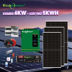 Hệ thống điện năng lượng mặt trời hoà lưới 6KWP - lưu trữ 5KWH