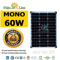 Tấm pin mặt trời Mono 60W WorldEnergy