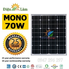 Tấm pin mặt trời Mono 70W WorldEnergy