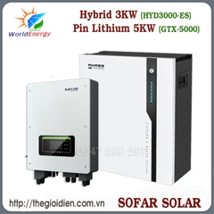 Hệ thống hòa lưới, lưu trữ 3KW (combo 02)