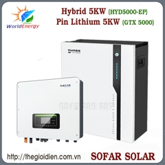 Hệ thống hòa lưới, lưu trữ 5KW (combo 01)