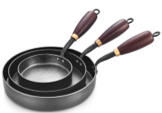 Chảo rán thủ công Iron master (bộ nắp gỗ)
