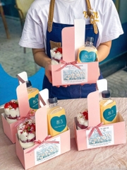 Combo bánh red velvet + trà sữa