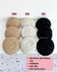 (S19K) Mũ Số 29-L Nồi Cối Khuy Tag