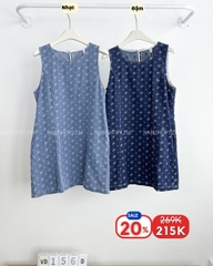 (S20%) Váy Số 156-D 8059 Sát Nách Jean Hoạ Tiết