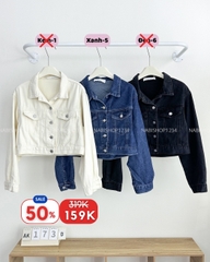 (S50%) Áo Khoác Số 173-D 80113 Jean Lửng Túi Giả