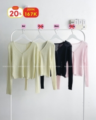 (S20%) Áo Khoác Số 132-A Cardigan Lửng Cổ V