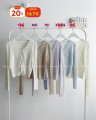 (S20%) Áo Khoác Số 132-A Cardigan Lửng Cổ V