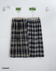 (S50%) Chân Váy Số 55-A 7075 Dài Caro Dạ 62-64/81