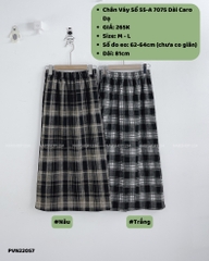 (S50%) Chân Váy Số 55-A 7075 Dài Caro Dạ 62-64/81