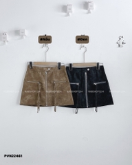(S50%) Chân Váy Số 64-A 6650 Da 2 Túi Dây Kéo