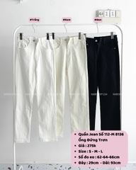 (S20%) Quần Jean Số 112-M 8136 Ống Đứng Trơn