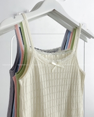 (SC99K) Áo Croptop Số 79-B 2 Dây Ren Nơ