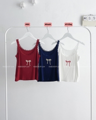 (SC99K) Áo Croptop Số 89-D 3 Lỗ Ren In Nơ