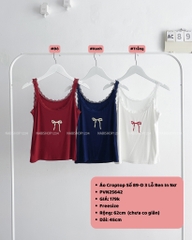 (SC99K) Áo Croptop Số 89-D 3 Lỗ Ren In Nơ