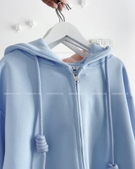 (S30K) Áo Khoác Số 127-B Hoodie Zip Trơn QC