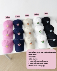 Mũ Số 4-L Lưỡi Trai Kaki Thêu Studio