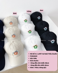 Mũ Số 4-L Lưỡi Trai Kaki Thêu Studio