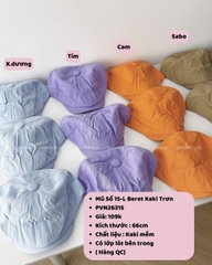 (S19K) Mũ Số 15-L Beret Kaki Trơn