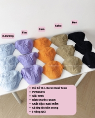 (S19K) Mũ Số 15-L Beret Kaki Trơn