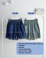 (S20%) Quần Short Số 78-D 1027 Ngố Lai Thêu Hoa