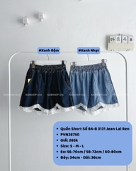 (S20%) Quần Short Số 84-B 3131 Jean Lai Ren
