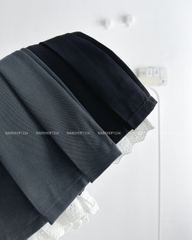 Chân Váy Số 142-B Xếp Li Đính Nơ Lai Ren