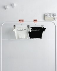 (S20%) Áo Croptop Số 130-C Trễ Vai Lai Bèo