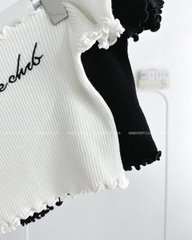 (S20%) Áo Croptop Số 130-C Trễ Vai Lai Bèo
