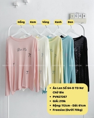 (S20%) Áo Len Số 64-D TD Nơ Chữ Bie