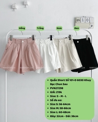 (S20%) Quần Short Số 101-D 6030 Khuy Bạc Chun Sau