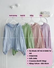 (S20%) Áo Khoác Số 142-D 8365 Tơ Mũ