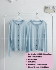 (S20%) Áo Khoác Số 143-U Cardigan Len Thêu Nơ Sau
