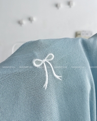 (S20%) Áo Khoác Số 143-U Cardigan Len Thêu Nơ Sau