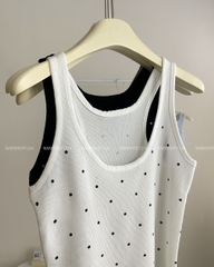 (S30%) Áo Croptop Số 135-B 3 Lỗ Chấm Bi