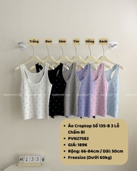 (S30%) Áo Croptop Số 135-B 3 Lỗ Chấm Bi