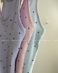 (S30%) Áo Croptop Số 135-B 3 Lỗ Chấm Bi