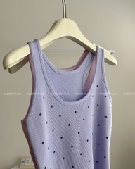 (S30%) Áo Croptop Số 135-B 3 Lỗ Chấm Bi