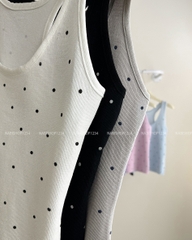 (S30%) Áo Croptop Số 135-B 3 Lỗ Chấm Bi