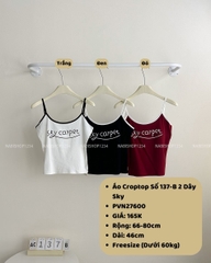 (SC99K) Áo Croptop Số 137-B 2 Dây Sky