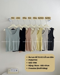 (SC99K) Áo Len Số 72-B 3 Lỗ Len Gân