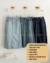 Chân Váy Số 158-B 577 Dài Jean Trơn