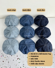 (S19K) Mũ Số 21-L Nồi Denim Tag