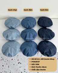 (S19K) Mũ Số 22-L Nồi Denim Khuy