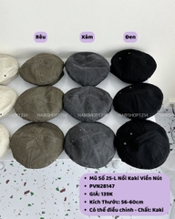 (S20%) Mũ Số 25-L Nồi Kaki Viền Nút
