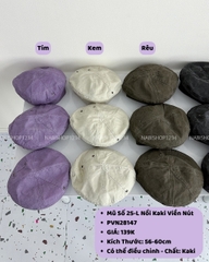 (S20%) Mũ Số 25-L Nồi Kaki Viền Nút