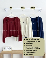 Áo Len Số 78-M Set Cardigan Kèm 2S Nơ